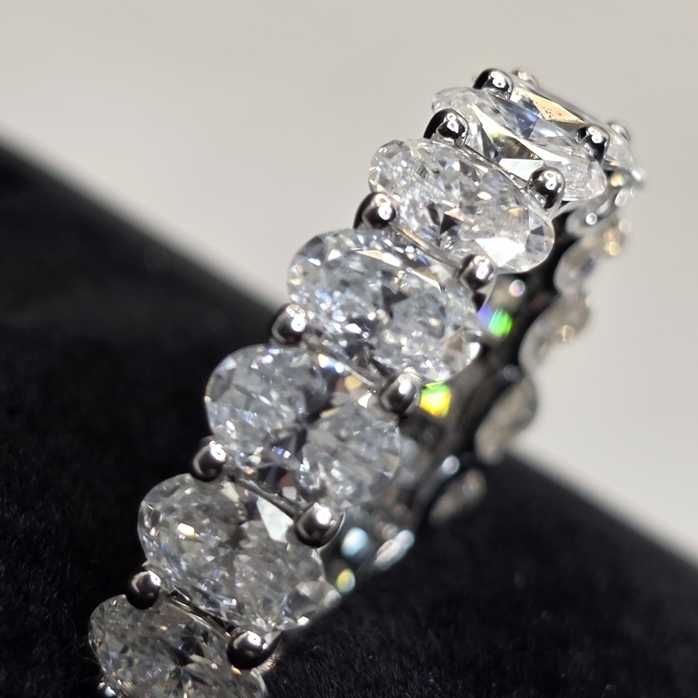 💎 12.5 Carat Moissanite– Elegant Silver Eternity Ring - Picture 6 of 6